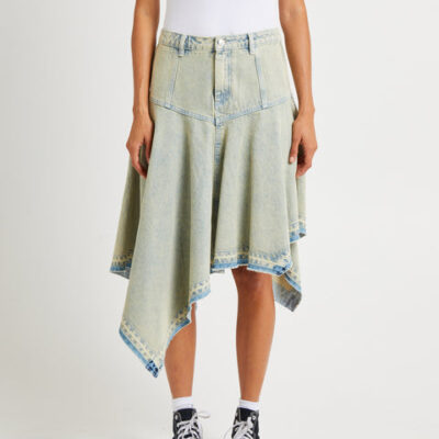 Insight Lopez Handkerchief Hem Denim Skirt