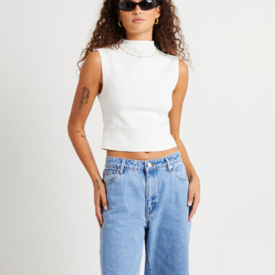 Abrand Heather Icon Mock Neck Top
