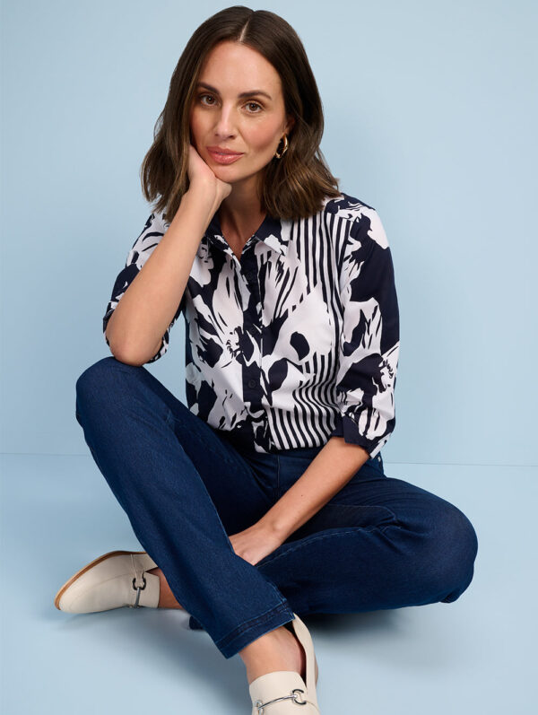 Black Pepper Sinead 3/4 Sleeve Shirt - Image 2