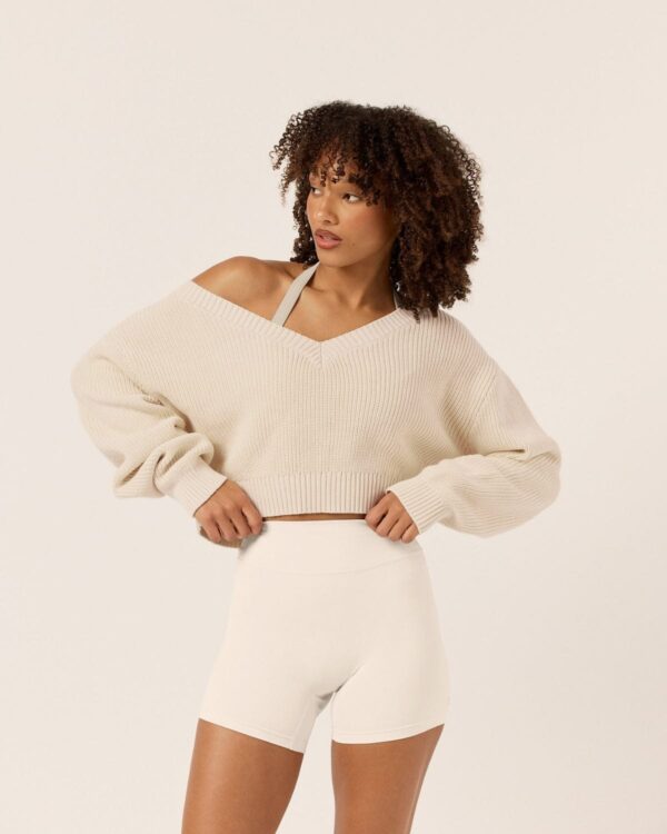 CSB Cropped Off Shoulder Knit Jumper - Image 2