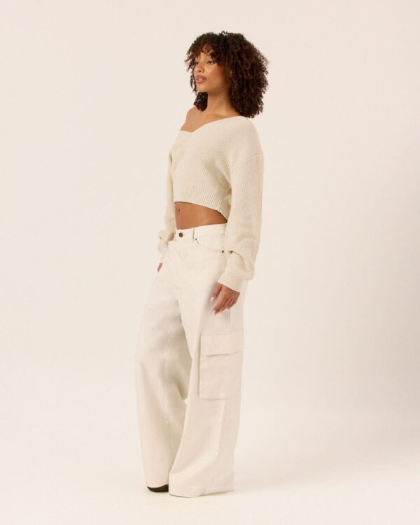 CSB Cropped Off Shoulder Knit Jumper - Image 4