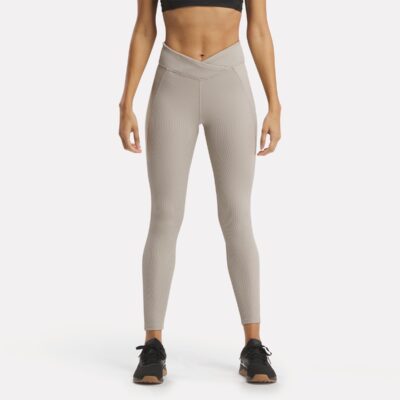 Reebok Studio Ribbed High-Rise Leggings Ash