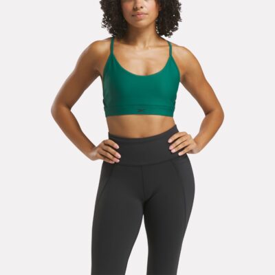 Reebok Lux Strappy Sports Bra Collegiate Green