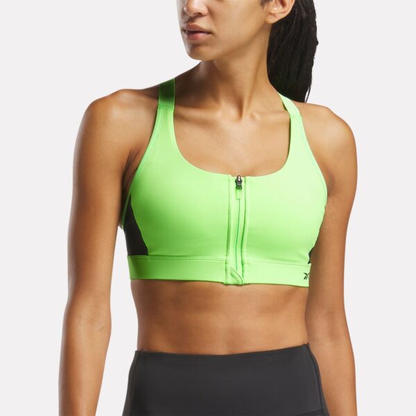 Reebok Lux Front-Zip High Impact Bra Solar Lime