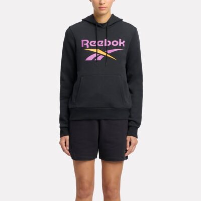 Reebok Ri Big Logo Fleece Hoodie Black/Purple/Electric Amber