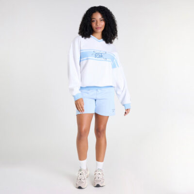 Reebok Rbk World V Neck Crew White/ Y2k Blue