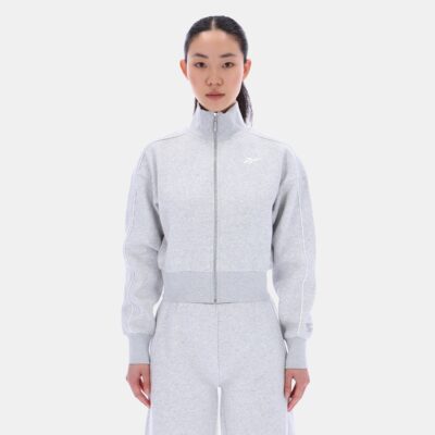 Reebok Brooklyn Cropped Bomber Jacket Silver Marl