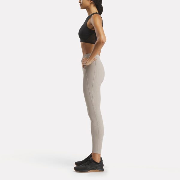 Reebok Studio Ribbed High-Rise Leggings Ash - Image 2
