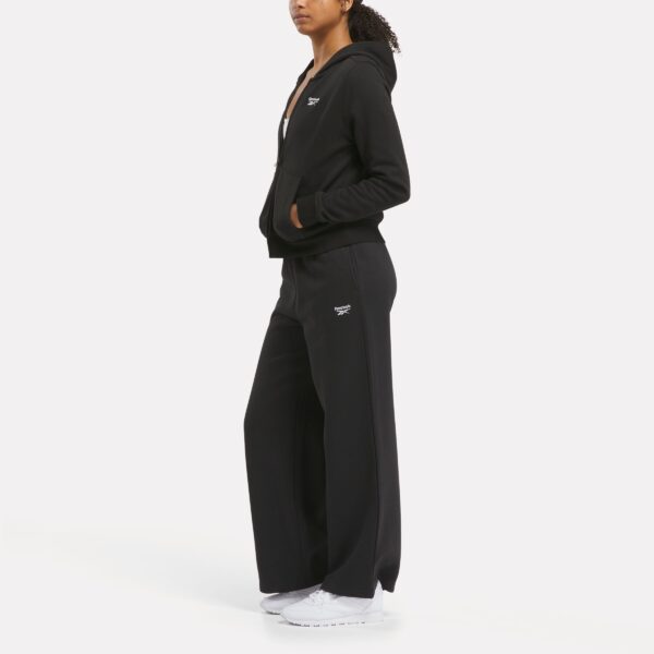 Reebok Identity Small Logo Fleece Wide Leg Pants Black - Image 2