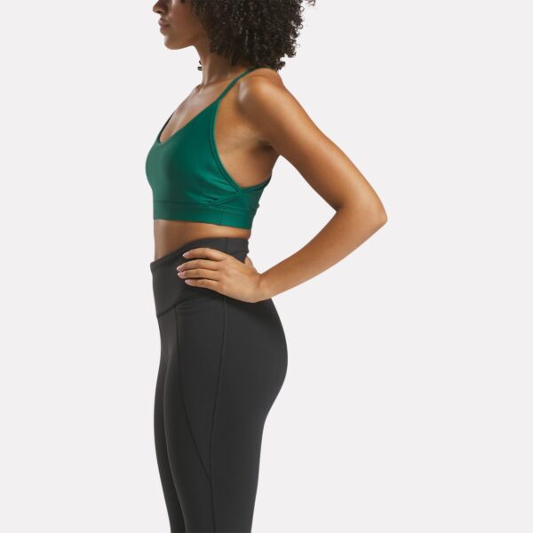 Reebok Lux Strappy Sports Bra Collegiate Green - Image 2