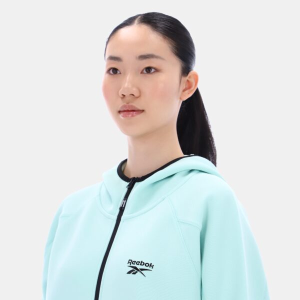 Reebok Hooded Vector Top Dusty Glitch Aqua - Image 2