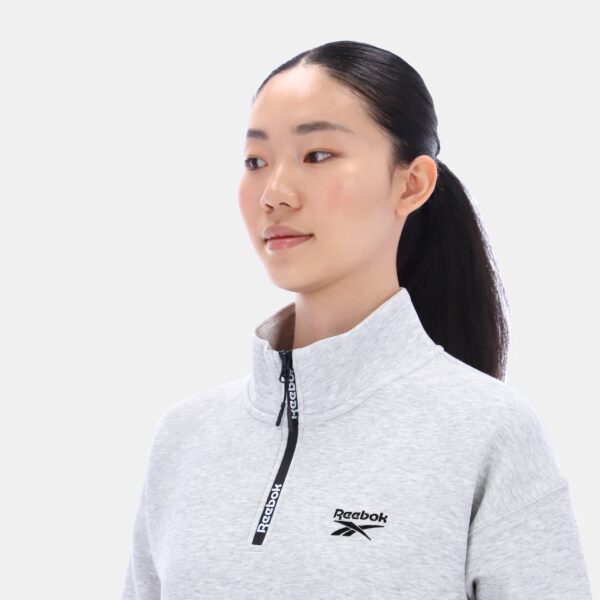 Reebok 3/4 Zip Overhead Top Silver Marl - Image 2