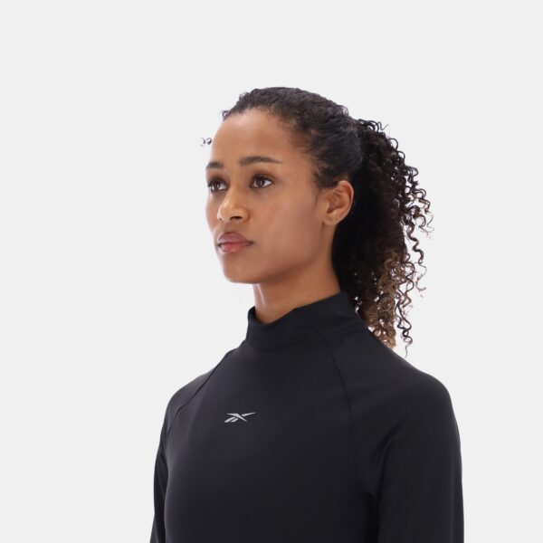 Reebok Long Sleeve Mock Neck Top Black - Image 2