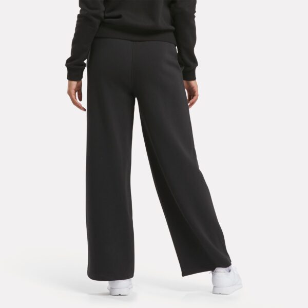 Reebok Identity Small Logo Fleece Wide Leg Pants Black - Image 3
