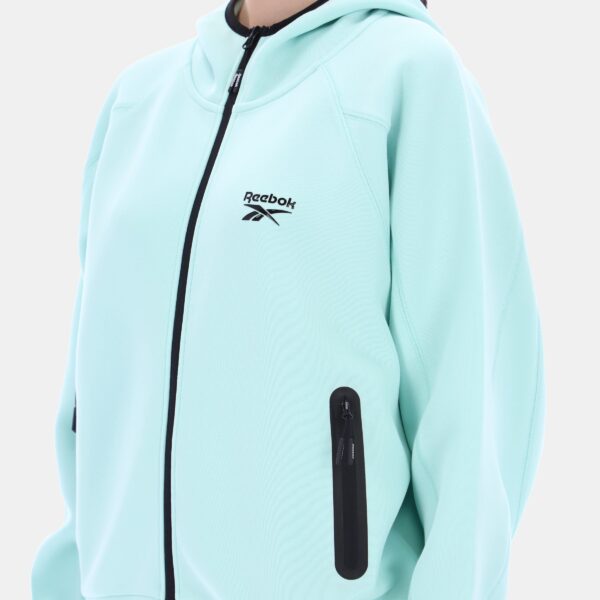 Reebok Hooded Vector Top Dusty Glitch Aqua - Image 3