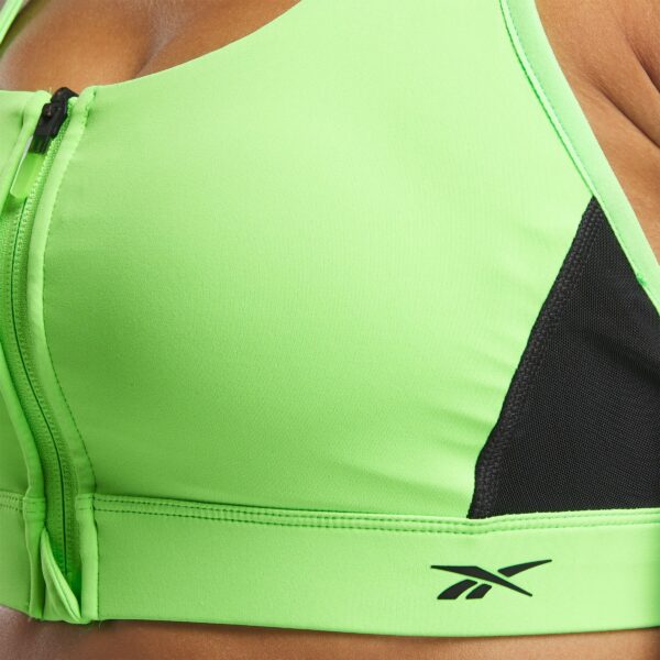 Reebok Lux Front-Zip High Impact Bra Solar Lime - Image 4