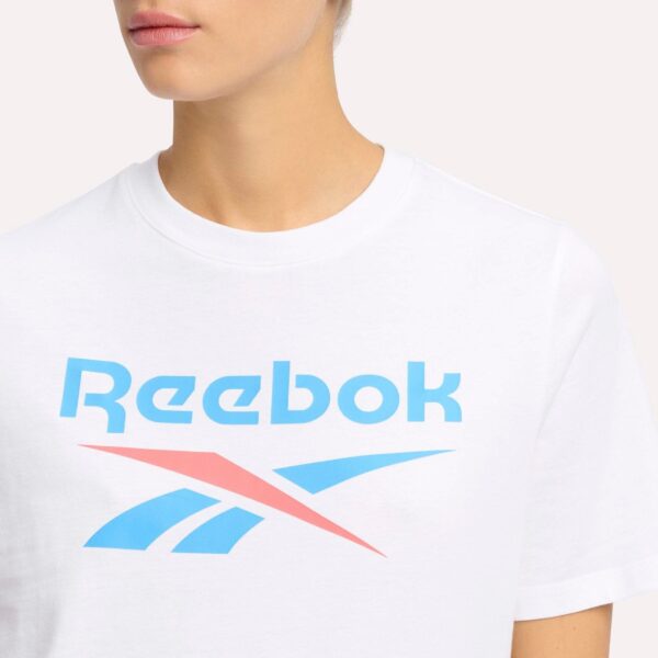 Reebok Identity Big Logo Tee White/Coral/Blue - Image 4