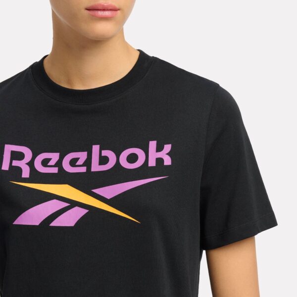 Reebok Identity Big Logo Tee Black/Purple/Electric Amber - Image 4