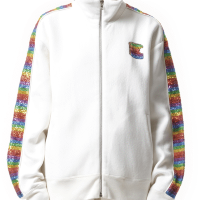 Marc Jacobs Long Sleeve Zip Sweatshirt in White