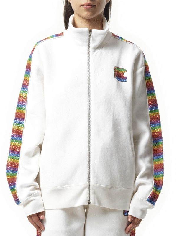 Marc Jacobs Long Sleeve Zip Sweatshirt in White
