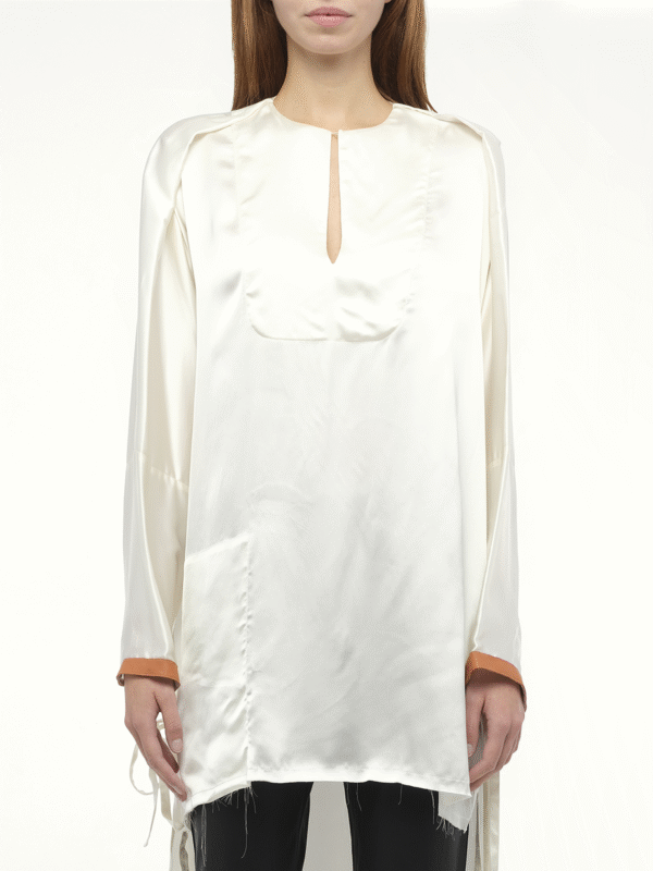 Loewe Satin Long Back Top in White