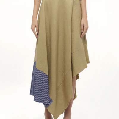 Loewe Asym Stripe Skirt in Beige