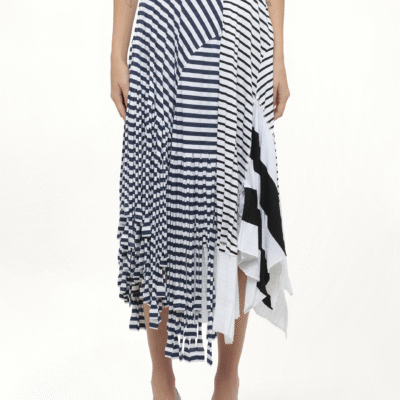 Loewe Stripe Jersey Skirt in Navy