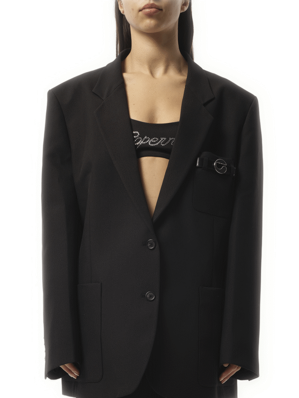Coperni Belted Pocket Tailored Jacket in Black