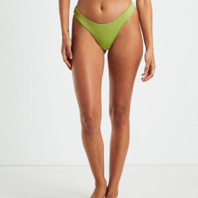 Subtitled Rib Cheeky Cut Bikini Bottoms