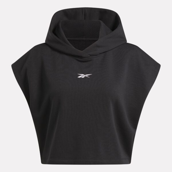 Reebok Basketball Off-Court Crop Hoodie Black - Image 4