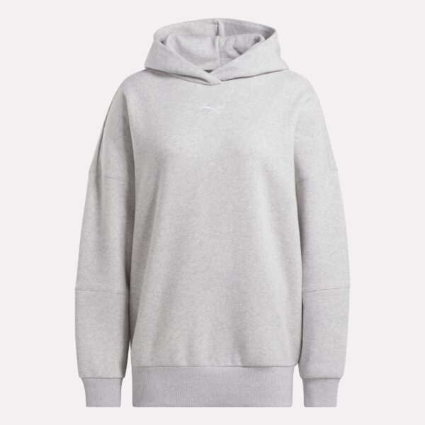 Reebok Lux Oversized Hoodie Light Grey Heather - Image 4