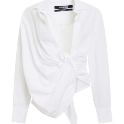 Jacquemus Bahia Tied Sash Shirt in White
