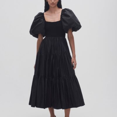Aje. Casa Puff Sleeve Midi Dress