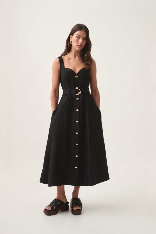 Aje. Clay Belted Midi Dress