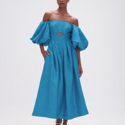 Aje. Eugenie Off Shoulder Midi Dress