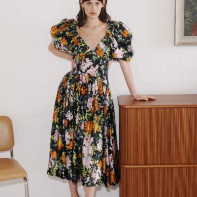 Aje. Gabrielle Plunge Midi Dress