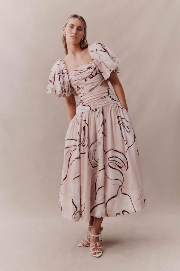 Aje. Marianne Ruched Midi Dress
