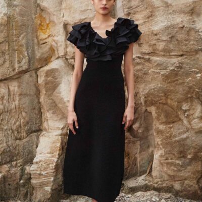 Aje. Transcendent Ruffle Midi Dress