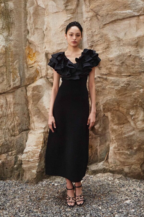 Aje. Transcendent Ruffle Midi Dress