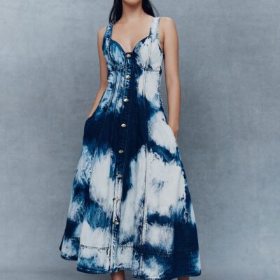 Aje. Enigma Denim Midi Dress