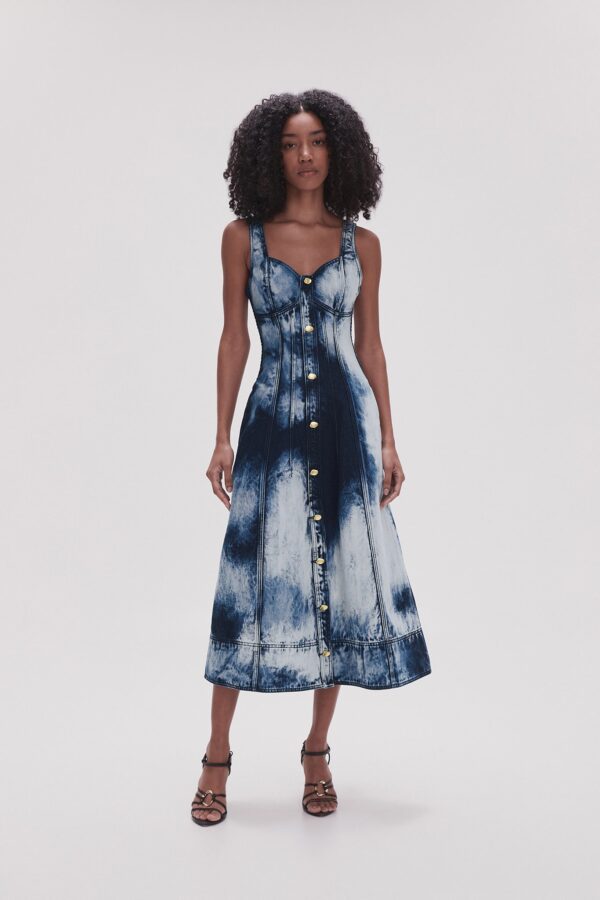Aje. Enigma Denim Midi Dress - Image 3