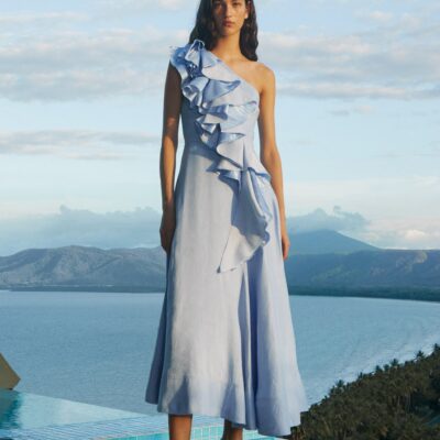 Aje. Adelia Ruffle Midi Dress