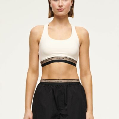 P.E Nation Avant Sports Bra In Whisper White