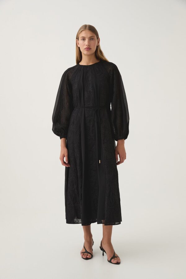 Aje. Soleil Blouson Lace Midi Dress - Image 3