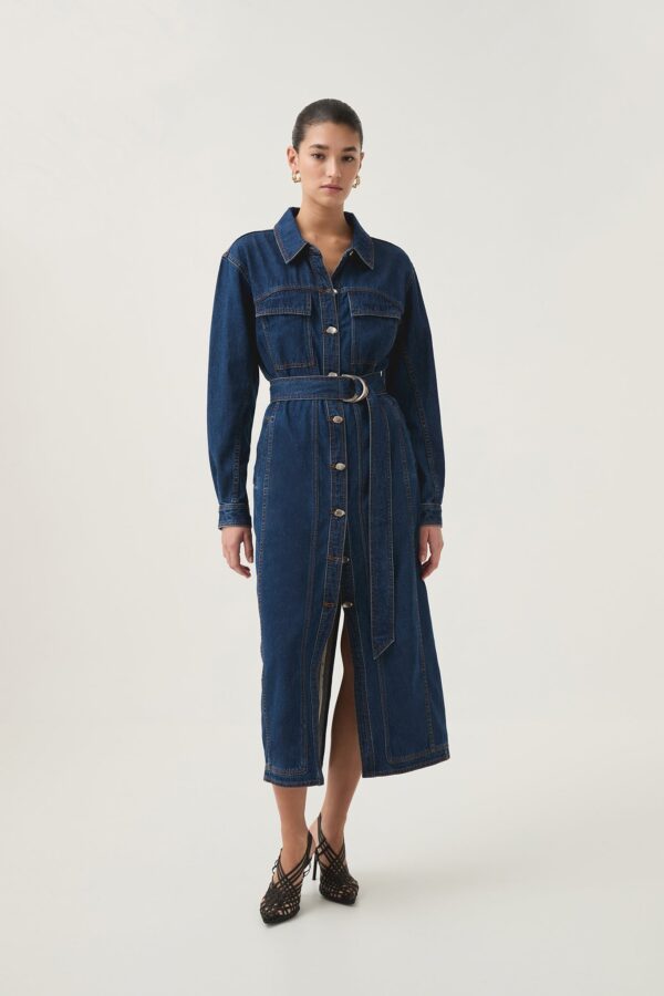 Aje. Neo Denim Midi Dress