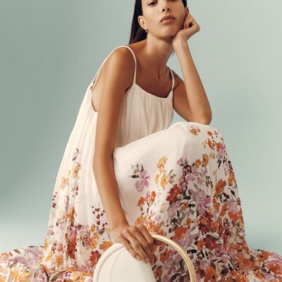 Aje. Boeri Border Print Midi Dress