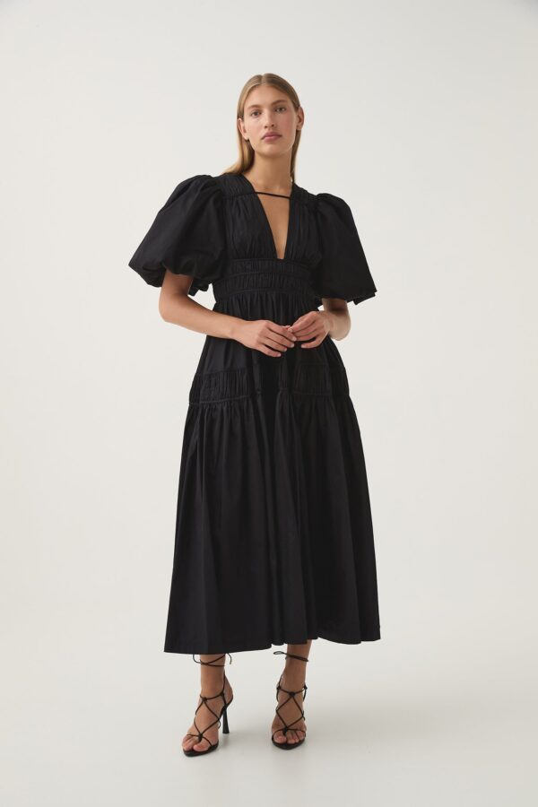 Aje. Fallingwater Ruched Midi Dress
