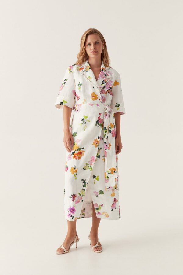 Aje. Tabitha Wrap Front Midi Dress