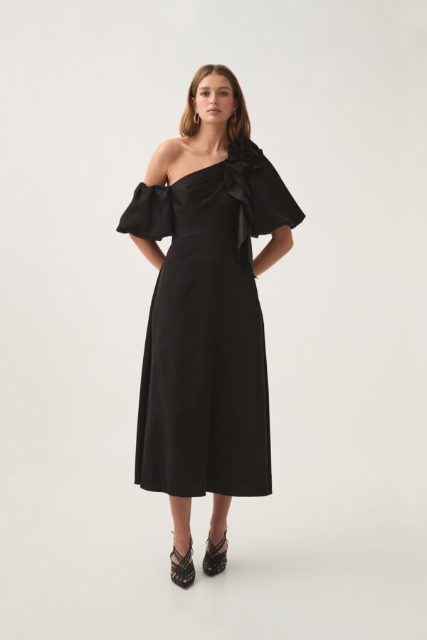 Aje. Magnetic Draped Midi Dress