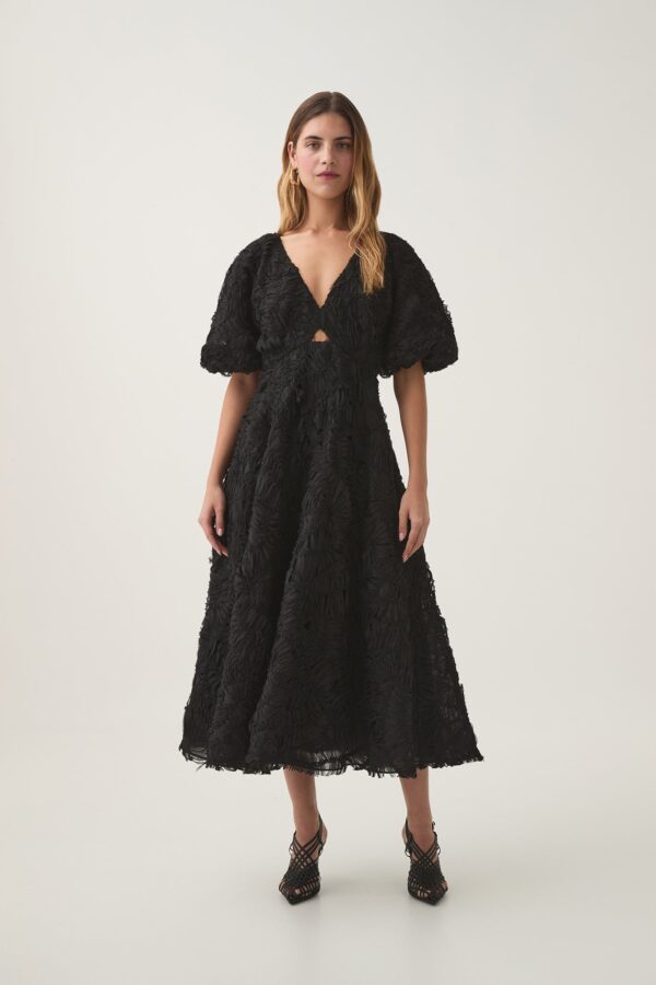 Aje. Florential Textured Midi Dress